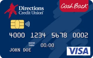 VISA Cash Back credit card from Directions Credit Union