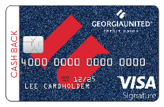 Cash Back Visa Signature credit card from Georgia United Credit Union