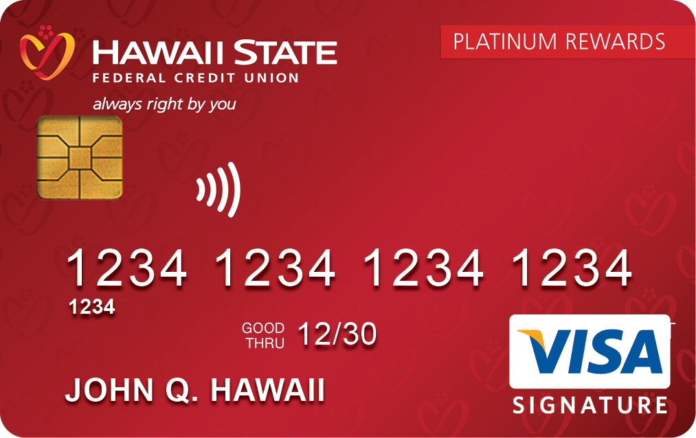 Visa Platinum Rewards credit card from Hawaii State Federal Credit Union