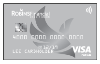 Visa Platinum credit card from Robins Financial Credit Union