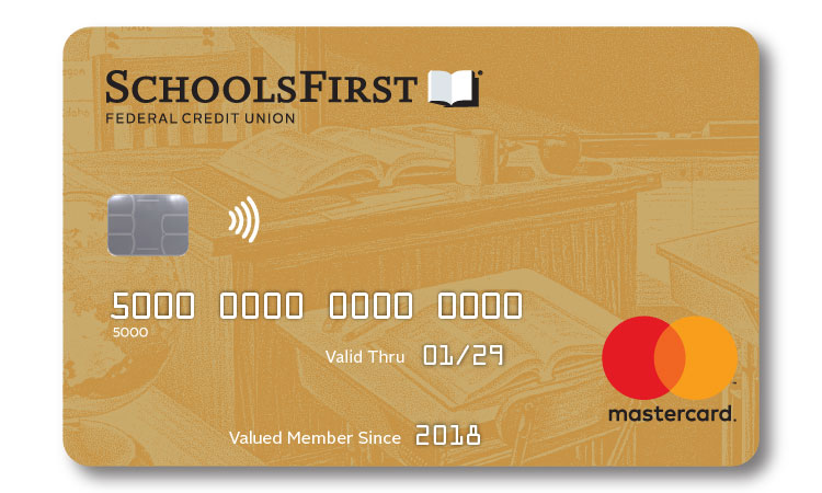 School Employee Mastercard credit card from Schoolsfirst Federal Credit Union
