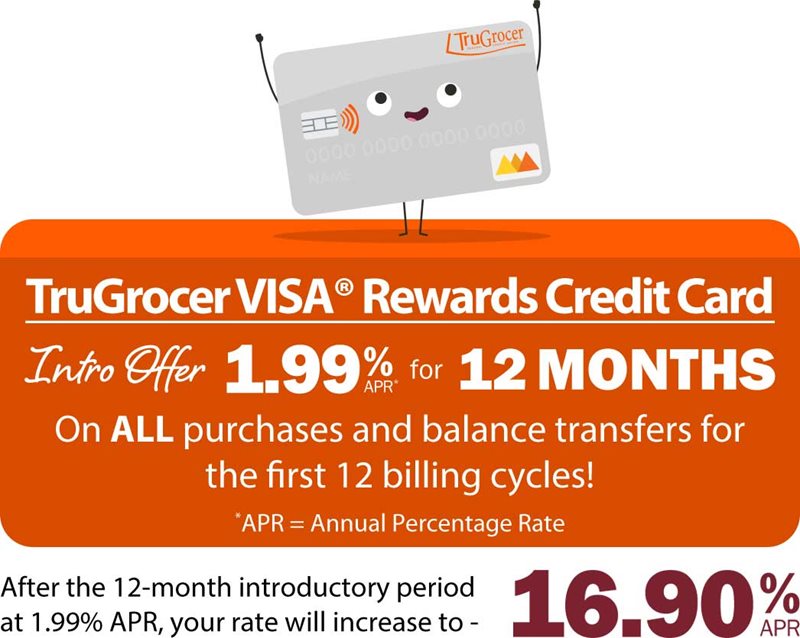 TruGrocer VISA Rewards credit card from Trugrocer Federal Credit Union